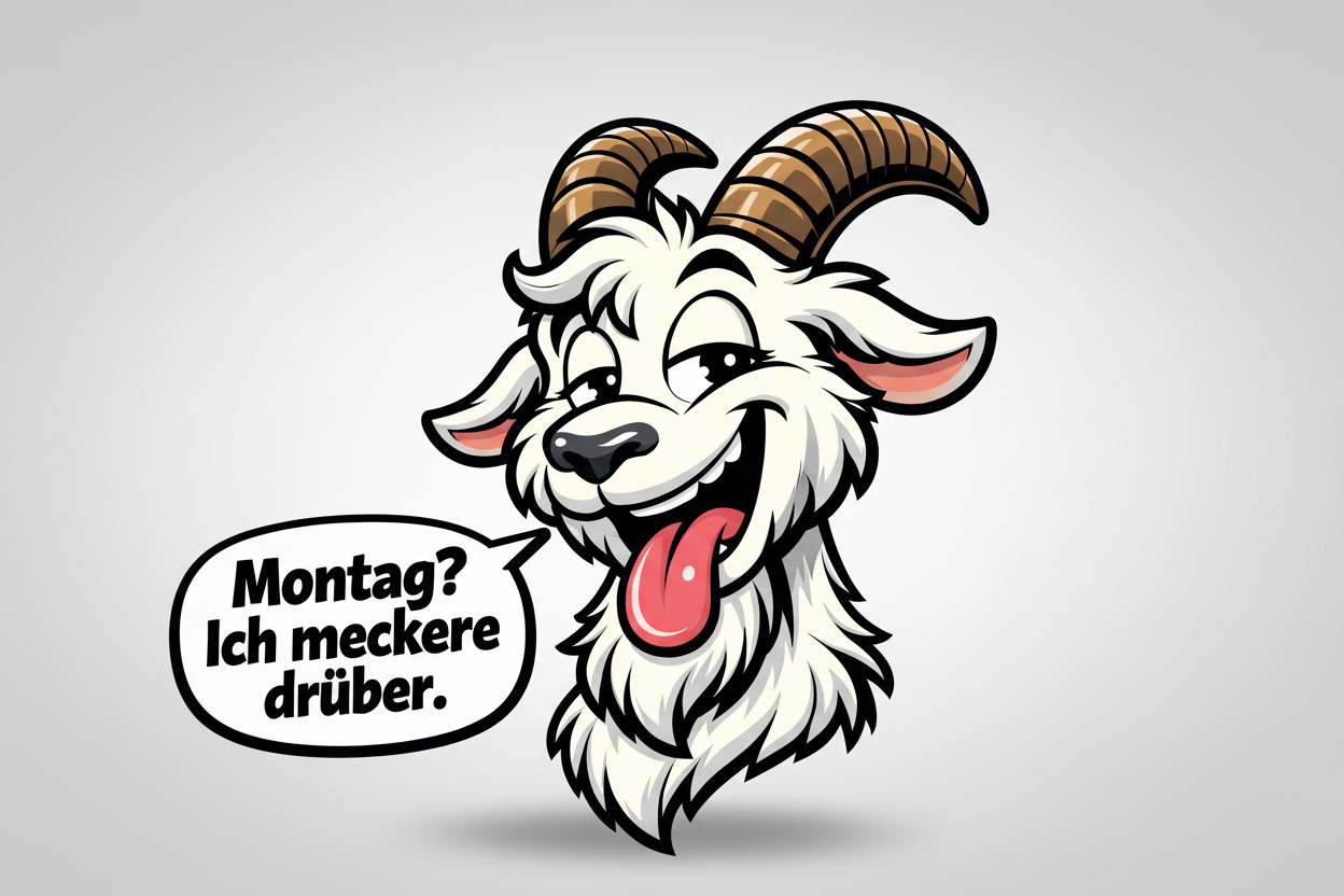 Montags-Becher & Trinkflasche mit Gravur – Lustiger Geißbock „Ich meckere drüber“