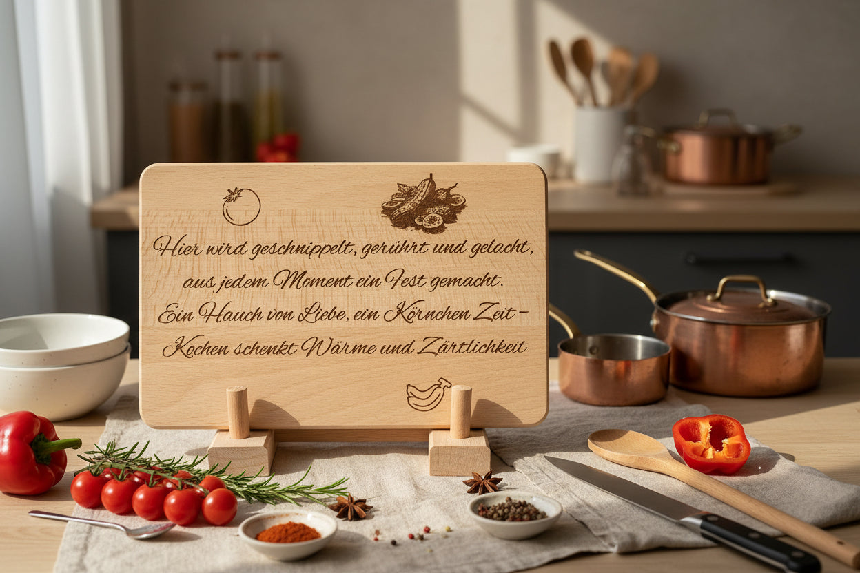 Personalisiertes Schneidbrett – Lasergravur nach Wunsch