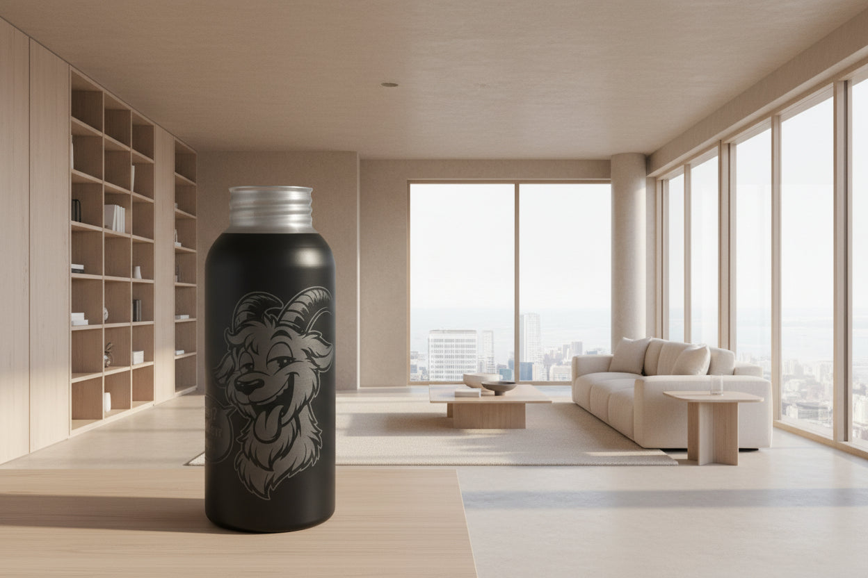 Montags-Becher & Trinkflasche mit Gravur – Lustiger Geißbock „Ich meckere drüber“