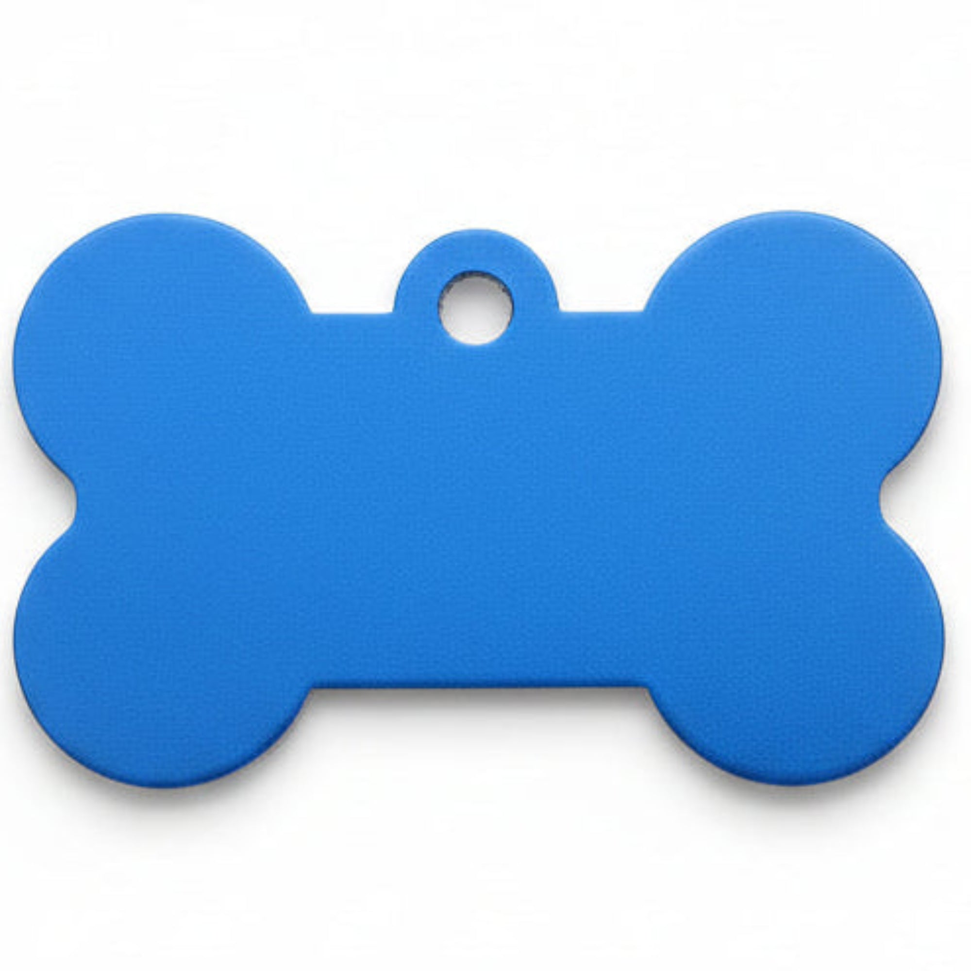 Blauer Metall-Anhänger in Knochenform mit glatter Oberfläche