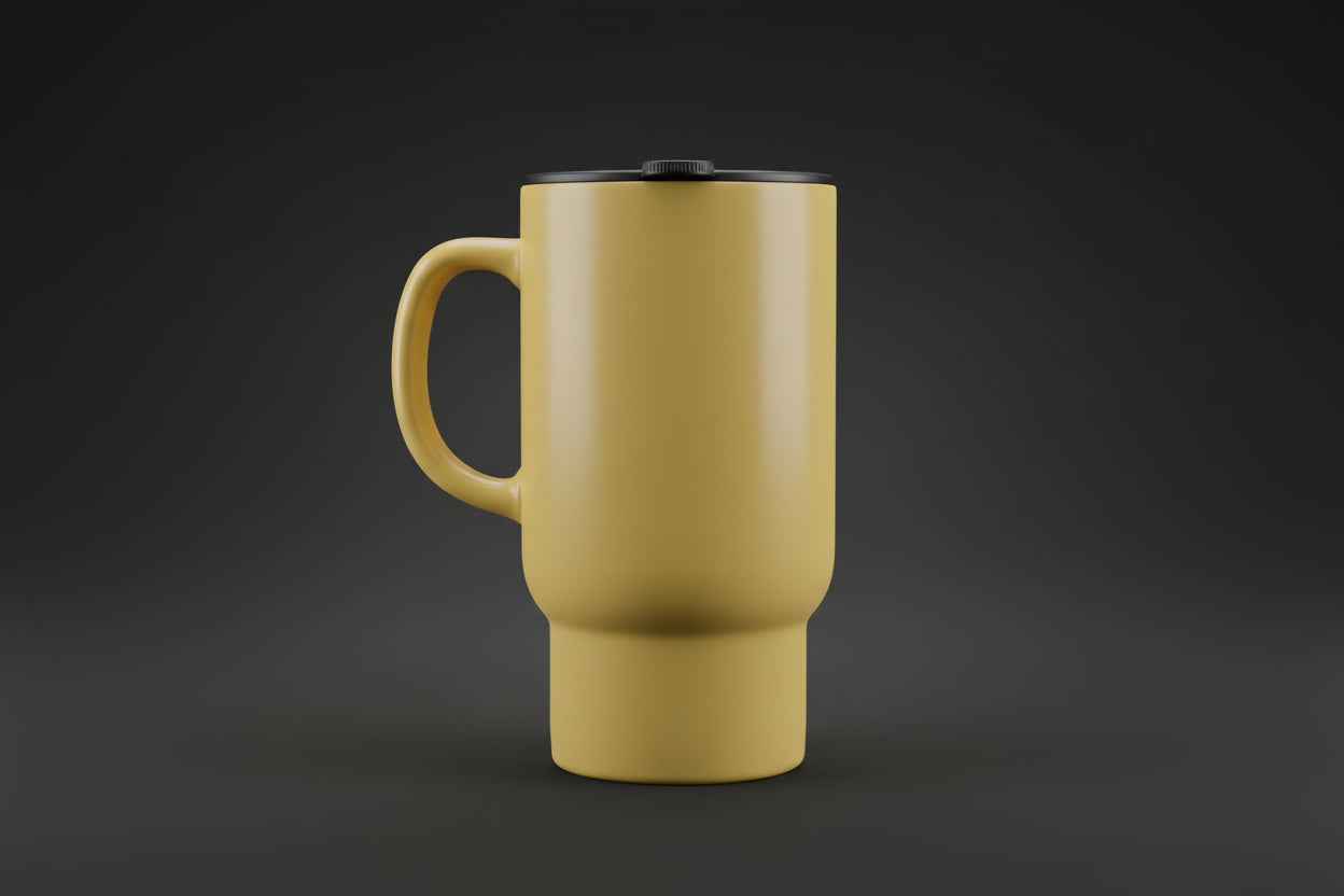 Personalisierter Porzellanbecher mit Gravur und Deckel