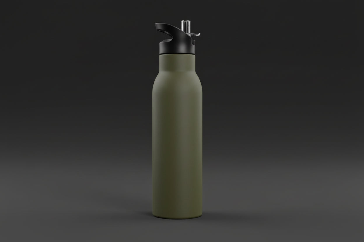 Edelstahl-Trinkflasche mit Softbeschichtung und Lasergravur – Farbvariante