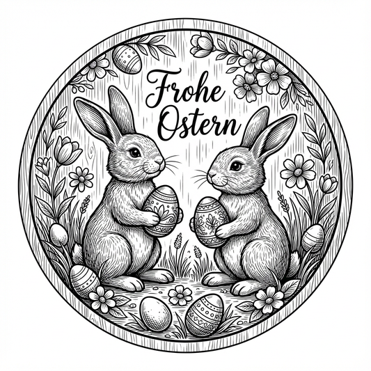 "Holz Oster-Ornament mit Gravur – handgefertigter Osteranhänger für Osterstrauch und Fensterdeko"