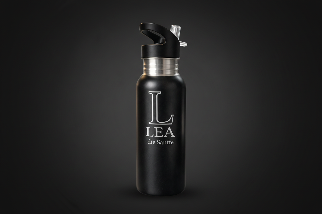 Personalisierte Edelstahl-Trinkflasche mit Namensgravur LEA