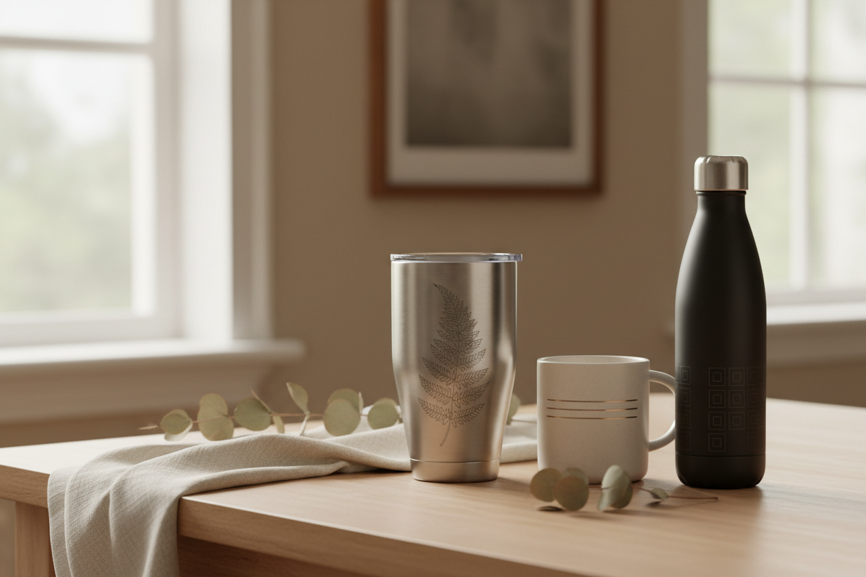 Hero-Banner – Drinkware-Szene mit Tiefe