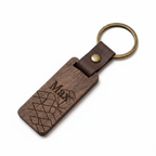 Holz-Schlüsselanhänger mit Gravur Max und Mosaik