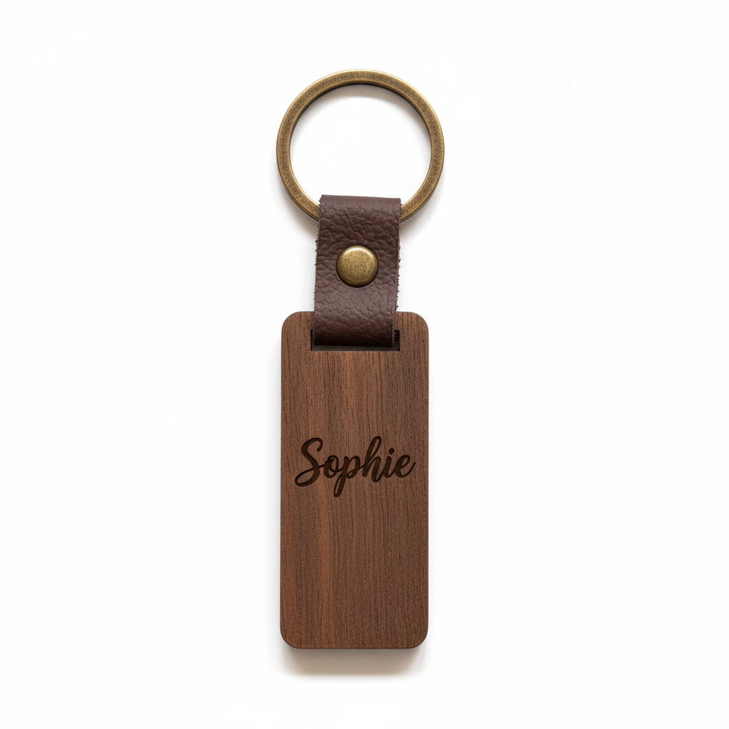 Holz-Schlüsselanhänger mit Gravur Sophie