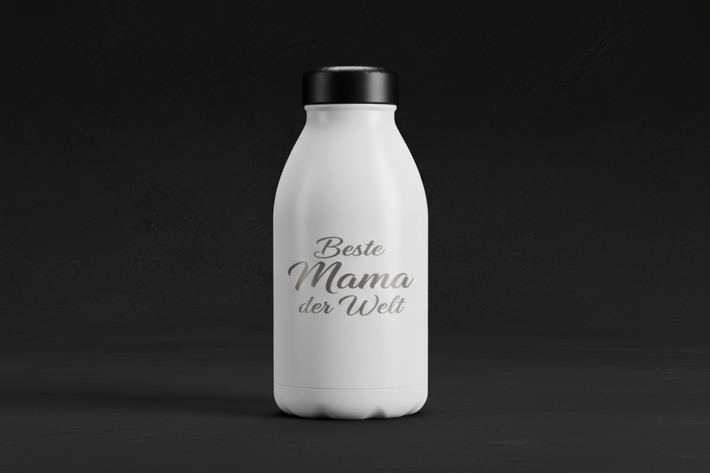 Personalisierte Trinkflasche mit Lasergravur Beste Mama der Welt