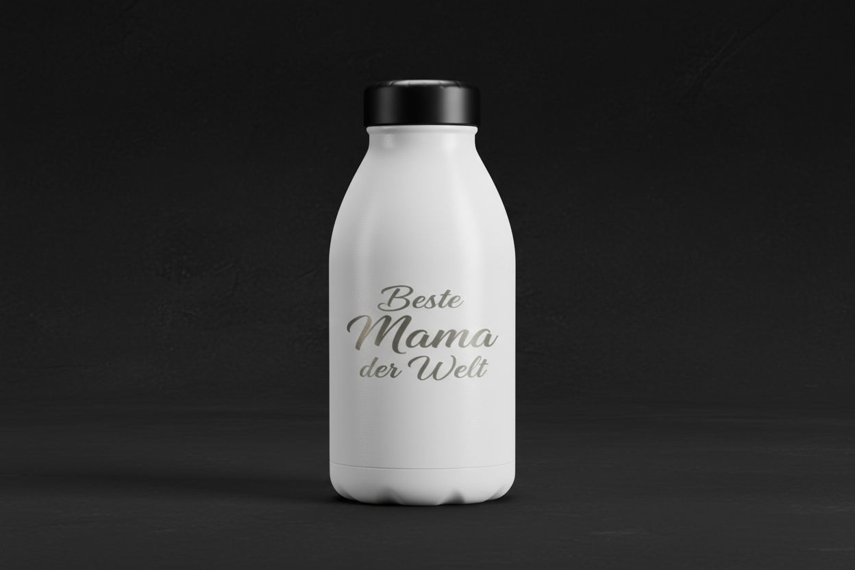 Personalisierte Trinkflasche mit Lasergravur Beste Mama der Welt