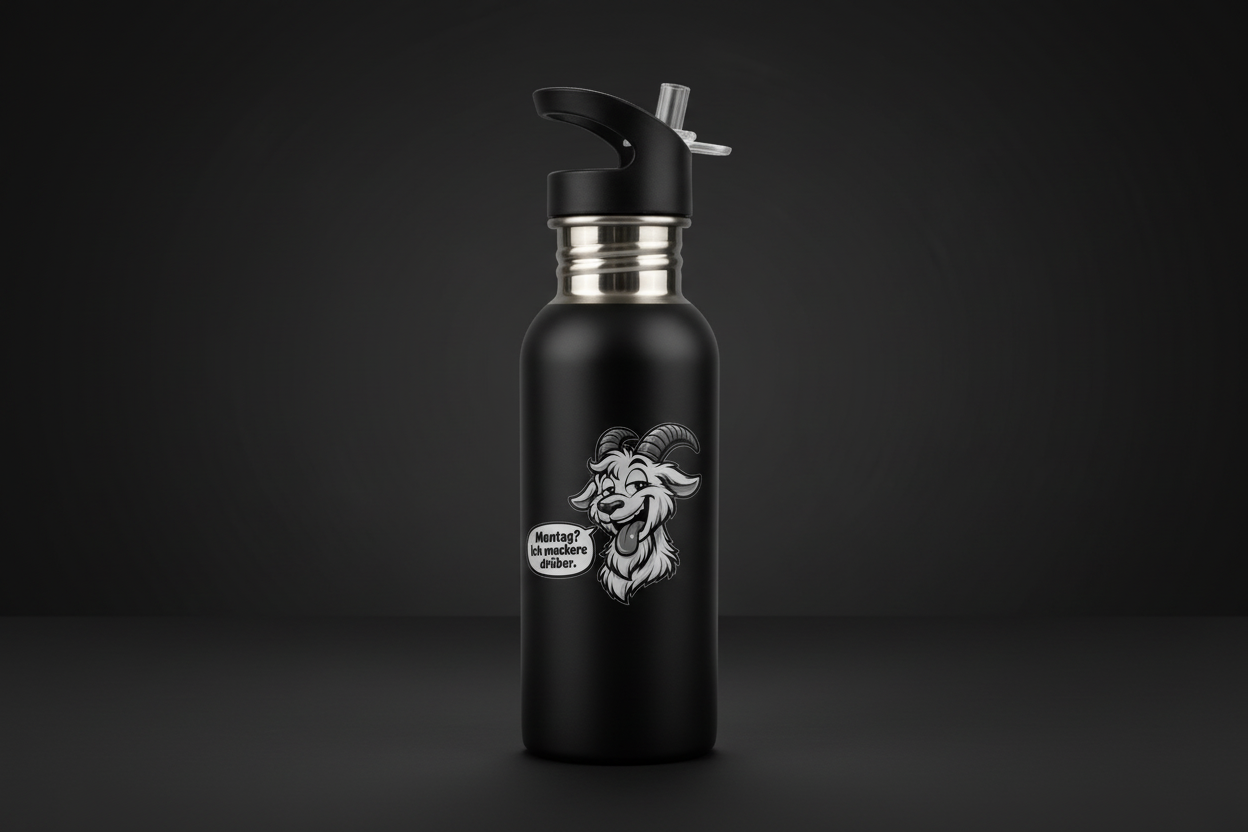 Edelstahl-Trinkflasche mit Lasergravur und individuellem Motiv
